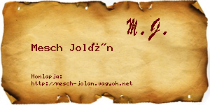 Mesch Jolán névjegykártya