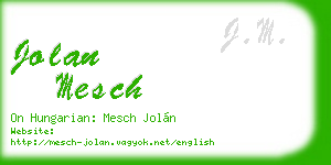 jolan mesch business card